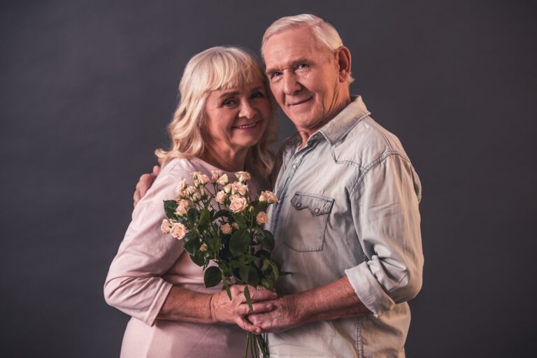 Happy old couple